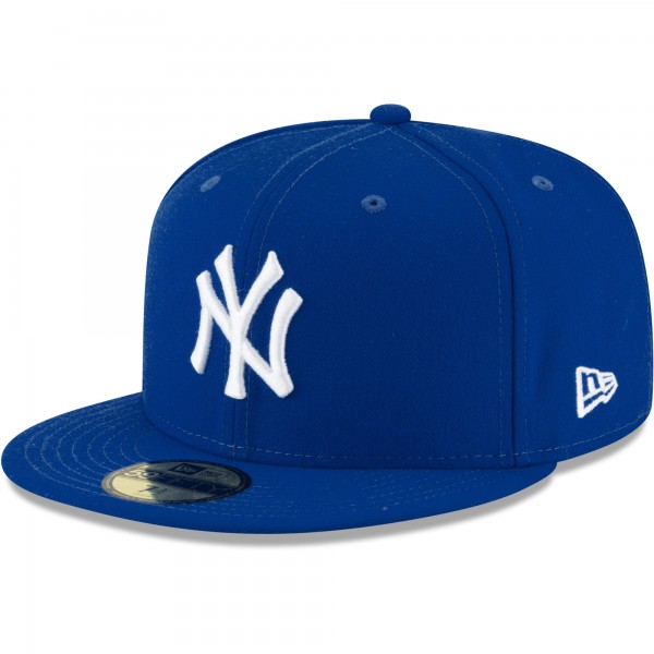 Бейсболка New York Yankees New Era White Logo 59FIFTY - Royal