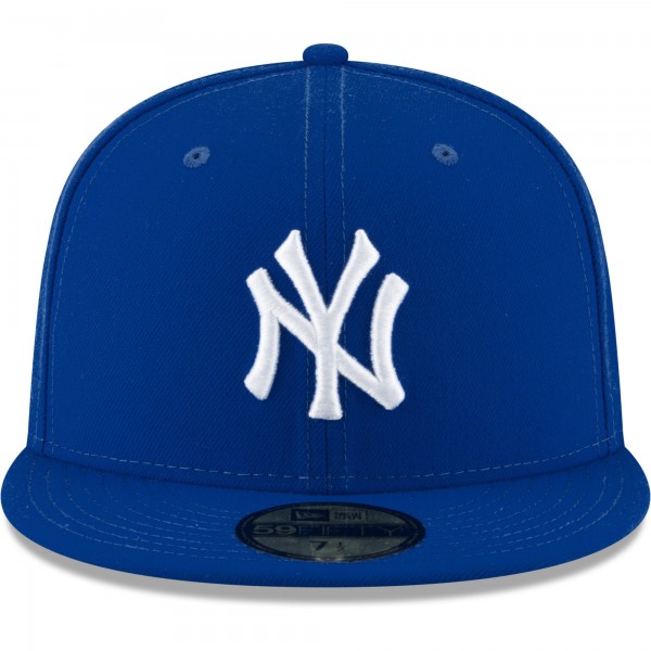 Бейсболка New York Yankees New Era White Logo 59FIFTY - Royal