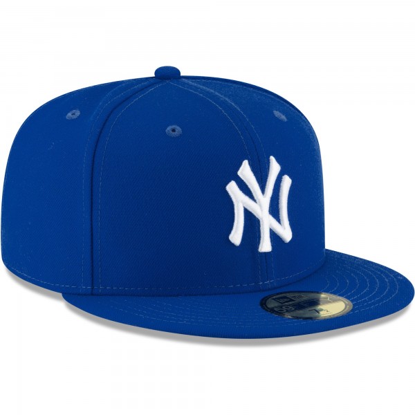 Бейсболка New York Yankees New Era White Logo 59FIFTY - Royal