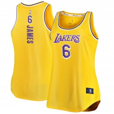 LeBron James Los Angeles Lakers Women's 2021/22 Fast Break Tank Jersey - Icon Edition - Gold