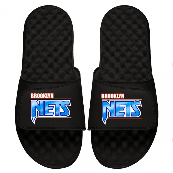 Brooklyn Nets ISlide Black Classic Logo Slide Sandals