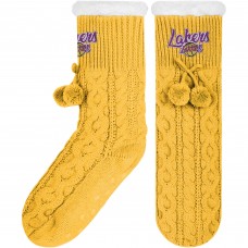 Носки Los Angeles Lakers FOCO Women's Cable Knit Footy Slipper