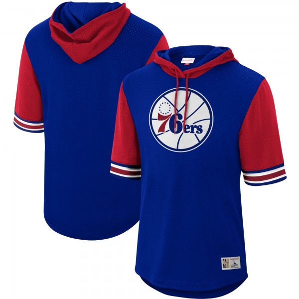 Толстовка с капюшоном Philadelphia 76ers Mitchell & Ness Hardwood Classics Buzzer Beater Mesh - Royal - фирменная одежда NBA