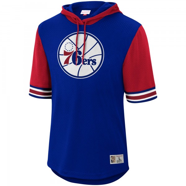 Толстовка с капюшоном Philadelphia 76ers Mitchell & Ness Hardwood Classics Buzzer Beater Mesh - Royal - фирменная одежда NBA