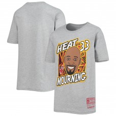 Детская футболка Alonzo Mourning Miami Heat Mitchell & Ness Hardwood Classics King of the Court - Heathered Gray