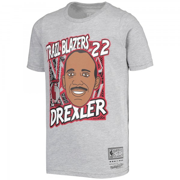 Детская футболка Clyde Drexler Portland Trail Blazers Mitchell & Ness Hardwood Classics King of the Court - Gray