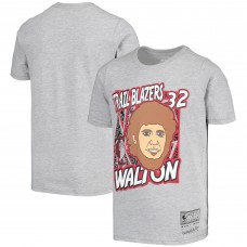 Детская футболка Bill Walton Portland Trail Blazers Mitchell & Ness Hardwood Classics King of the Court - Gray