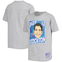 Детская футболка John Stockton Utah Jazz Mitchell & Ness Hardwood Classics King of the Court - Gray