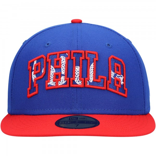 Бейсболка Philadelphia 76ers New Era 2021 NBA Draft 59FIFTY - Royal - официальный мерч NBA