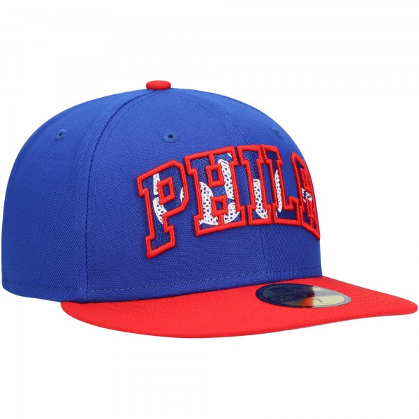 Бейсболка Philadelphia 76ers New Era 2021 NBA Draft 59FIFTY - Royal - официальный мерч NBA