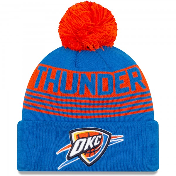 Шапка с помпоном Oklahoma City Thunder New Era Proof - Blue - оригинальная атрибутика НБА