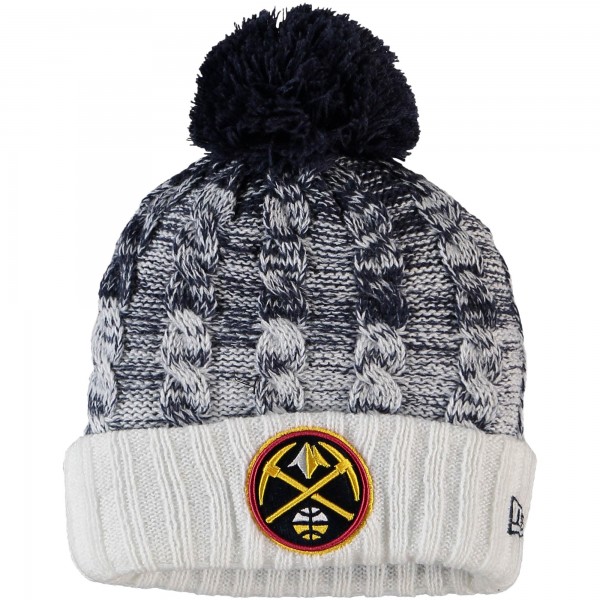 Детская шапка с помпоном Denver Nuggets New Era Girls Fade - Navy - атрибутика NBA для детей