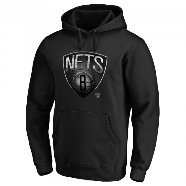 Именная толстовка Brooklyn Nets Black Midnight Mascot