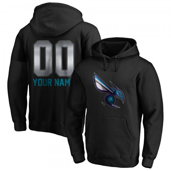Именная толстовка Charlotte Hornets Black Midnight Mascot