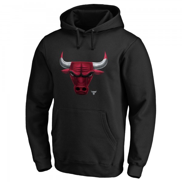 Именная толстовка Chicago Bulls Black Midnight Mascot