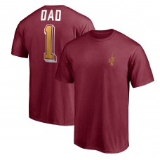 Cleveland Cavaliers Garnet Number One Dad T-Shirt
