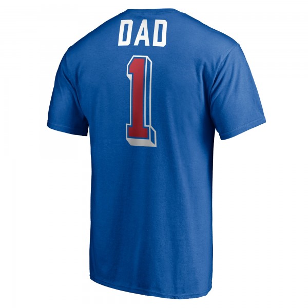 Detroit Pistons Royal Number One Dad T-Shirt