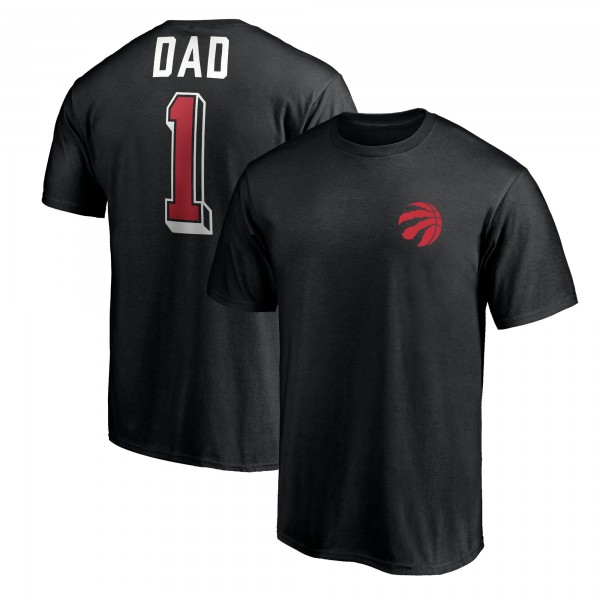 Toronto Raptors Black Number One Dad T-Shirt