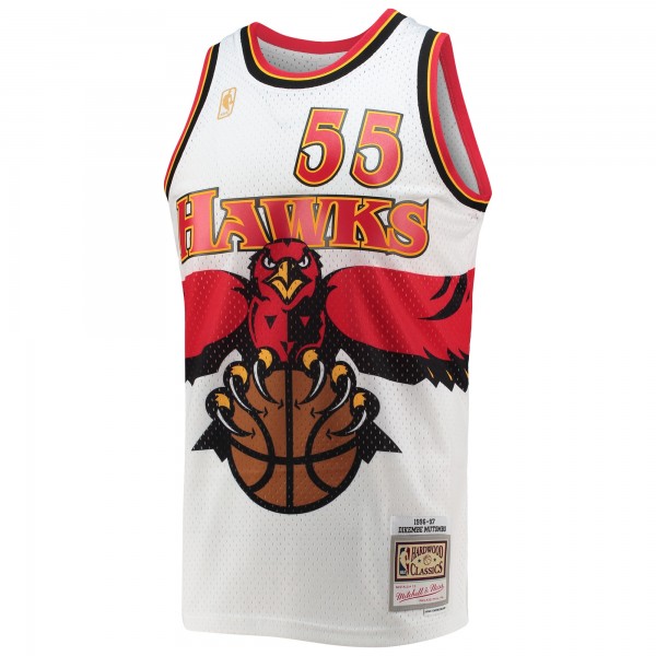 Джерси Atlanta Hawks Dikembe Mutombo Mitchell & Ness White 1996/97 Hardwood Classics Swingman