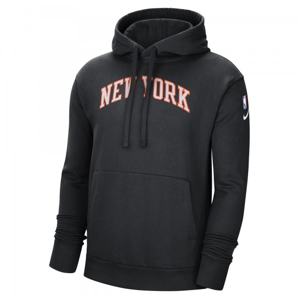 Толстовка с капюшоном New York Knicks Nike 2021/22 City Edition Essential Logo - Black - фирменная одежда NBA