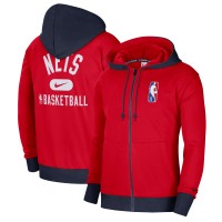 Толстовка на молнии Brooklyn Nets Nike 2021/22 City Edition Courtside Heavyweight Fleece - Red/Navy
