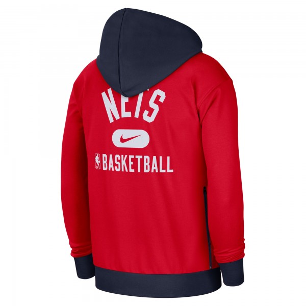 Толстовка на молнии Brooklyn Nets Nike 2021/22 City Edition Courtside Heavyweight Fleece - Red/Navy - фирменная одежда NBA