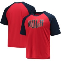 Футболка New Orleans Pelicans Nike 2021/22 City Edition Pregame Warmup Shooting Raglan Performance - Red/Navy