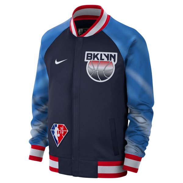 Бомбер на молнии Brooklyn Nets Nike 2021/22 City Edition Therma Flex Showtime - Navy/Red