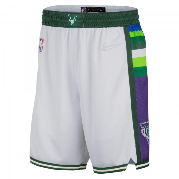 Шорты Milwaukee Bucks Nike 2021/22 City Edition Swingman - White/Green - спортивная одежда НБА