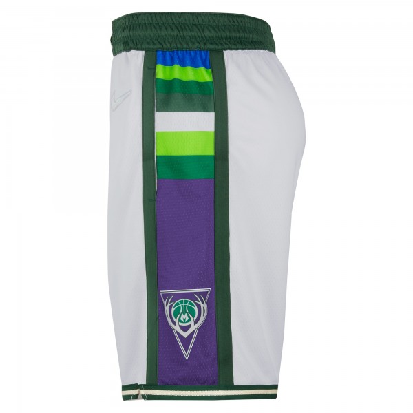 Шорты Milwaukee Bucks Nike 2021/22 City Edition Swingman - White/Green - спортивная одежда НБА