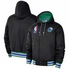 Куртка бомбер с капюшоном Dallas Mavericks Nike 2021/22 City Edition Courtside - Black/Green