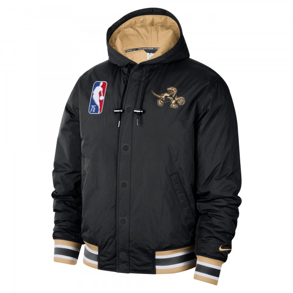 Куртка бомбер с капюшоном Toronto Raptors Nike 2021/22 City Edition Courtside - Black/Gold