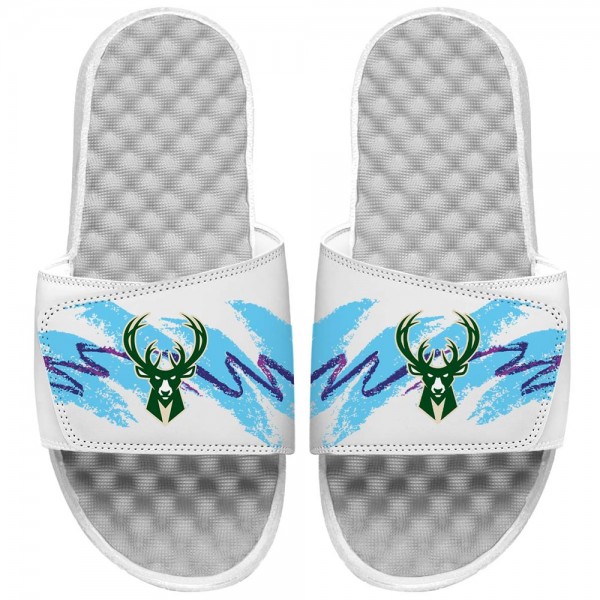 Шлепки Milwaukee Bucks ISlide 90s Paper Cup - White