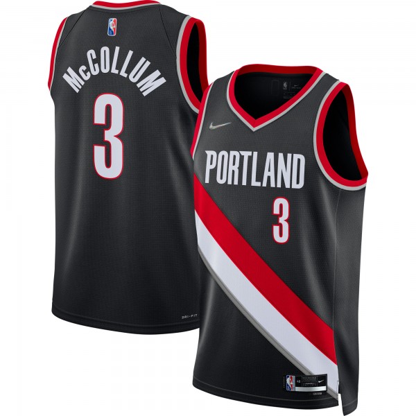 Игровая майка C.J. McCollum Portland Trail Blazers Nike 2021/22 Diamond Swingman - Icon Edition - Black - оригинальная джерси НБА