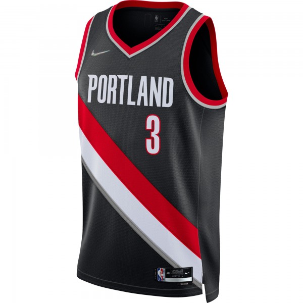 Игровая майка C.J. McCollum Portland Trail Blazers Nike 2021/22 Diamond Swingman - Icon Edition - Black - оригинальная джерси НБА