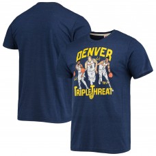 Denver Nuggets Jamal Murray/Michael Porter Jr./Nikola Jokic Homage Heathered Navy Triple Threat Player Tri-Blend T-Shirt