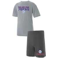 Комплект для сна Philadelphia 76ers Concepts Sport - Gray/Heathered Charcoal