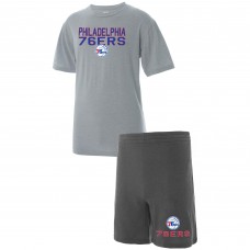 Комплект для сна Philadelphia 76ers Concepts Sport - Gray/Heathered Charcoal
