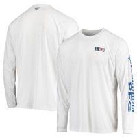 Los Angeles Dodgers Columbia White Americana Terminal Tackle Omni-Shade Raglan Long Sleeve T-Shirt
