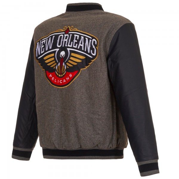 Куртка двусторонняя New Orleans Pelicans JH Design Faux Leather - Gray/Navy