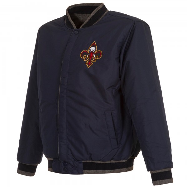 Куртка двусторонняя New Orleans Pelicans JH Design Faux Leather - Gray/Navy