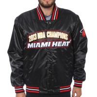 Куртка на кнопках Miami Heat JH Design Black Back-to-Back NBA Finals Champions Commemorative Satin