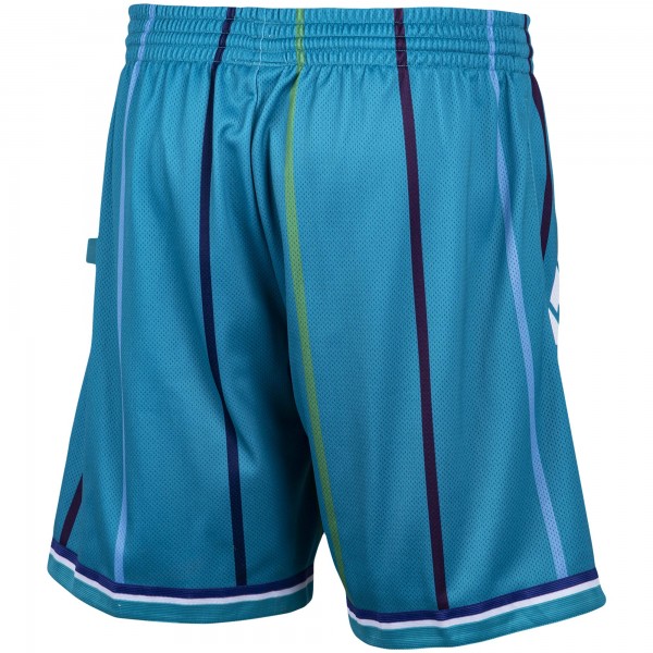 Charlotte Hornets Mitchell & Ness Hardwood Classics Big Face 2.0 Shorts - Teal