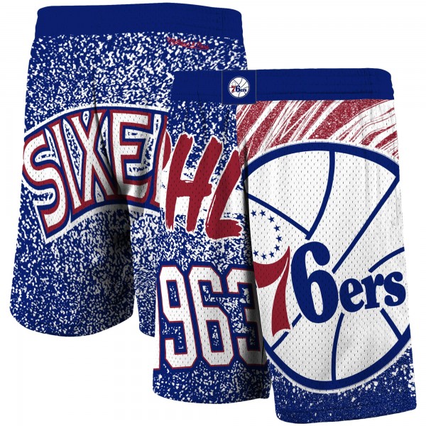 Шорты Philadelphia 76ers Mitchell & Ness Hardwood Classics Jumbotron - Royal - спортивная одежда НБА