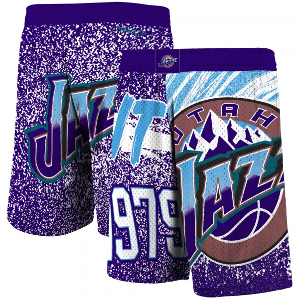 Шорты Utah Jazz Mitchell & Ness Hardwood Classics Jumbotron - Purple - спортивная одежда НБА