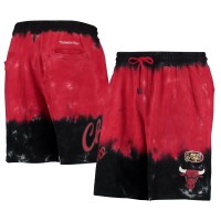 Шорты Chicago Bulls Mitchell & Ness Black/Red Hardwood Classics Terry Tie-Dye
