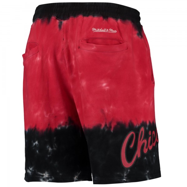 Шорты Chicago Bulls Mitchell & Ness Black/Red Hardwood Classics Terry Tie-Dye