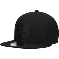 Бейсболка Philadelphia 76ers New Era Black On Black 59FIFTY