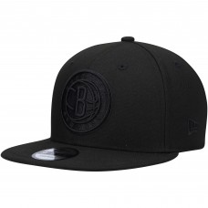 Бейсболка Brooklyn Nets New Era Black On Black 9FIFTY Snapback