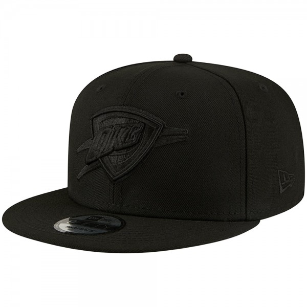 Бейсболка Oklahoma City Thunder New Era Black On Black 9FIFTY Snapback